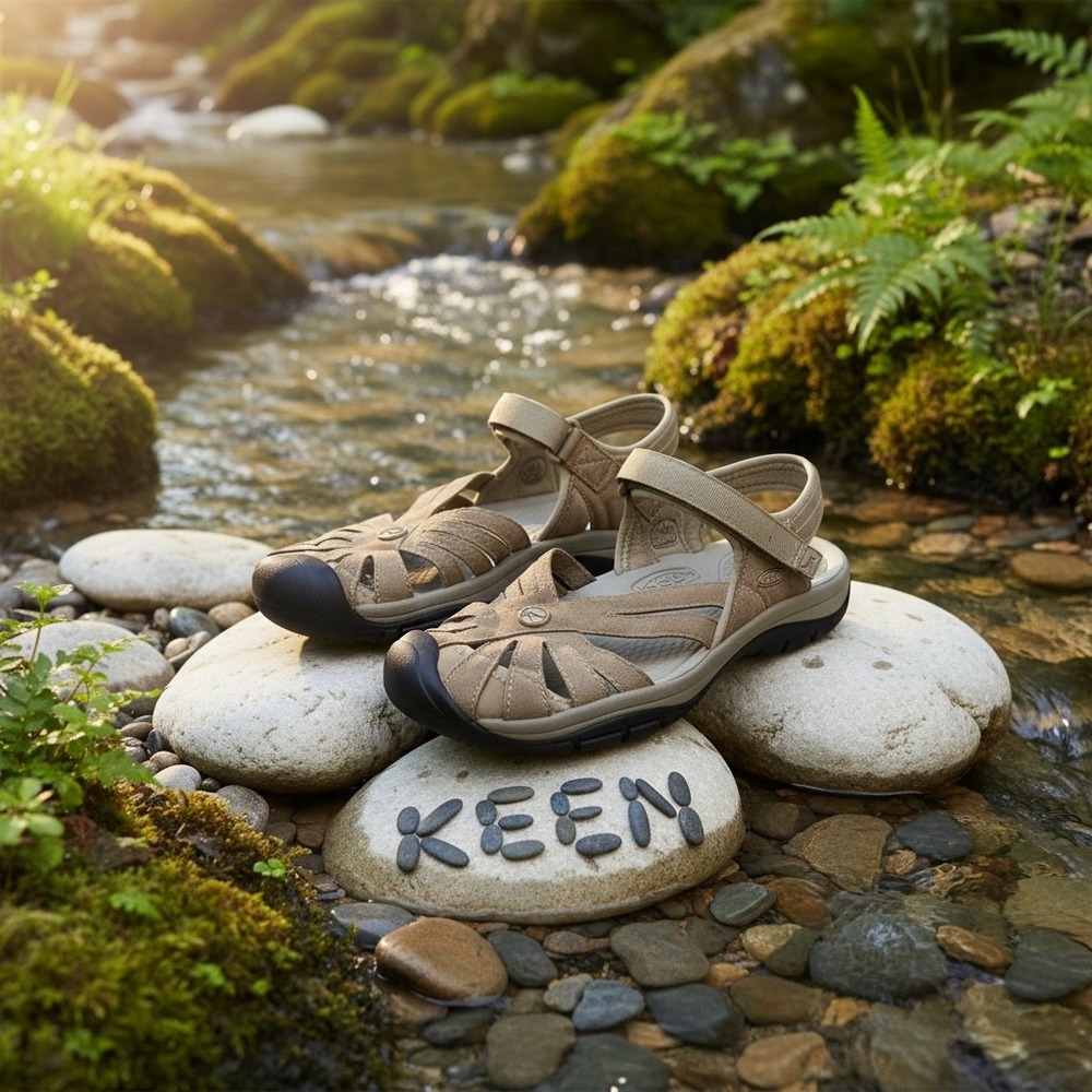 Keen Rose Sandals Womens 8.5 Taupe Gray Hiking Water Shoes 1010998